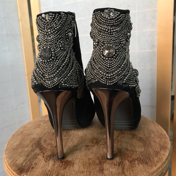 Sam Edelman size 8.5 stilettos peep toe bejeweled - Picture 5 of 13